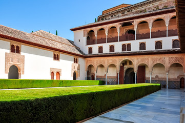 Court of the Myrtles in Alhambra complex, Granada, Spain