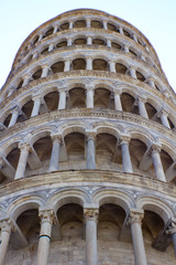 Fototapeta premium pisa tower seen from below during a cloudy day