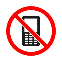 No phone sign on white background