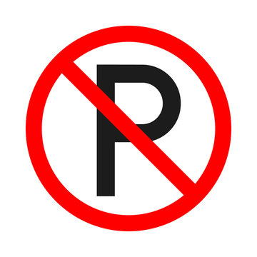 No parking allowed sign on white background