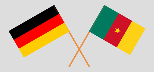 Crossed flags of Cameroon and Germany