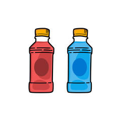 refreshment drink soda juice plastic bottle vector