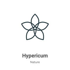 Hypericum outline vector icon. Thin line black hypericum icon, flat vector simple element illustration from editable nature concept isolated on white background