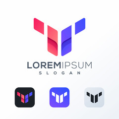 colorful technology logo design ready to use