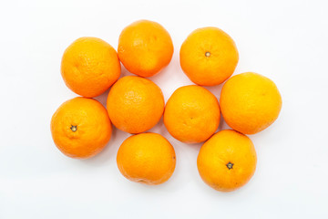 Oranges isolated on white background.