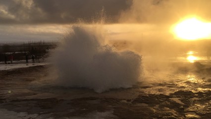 old geyser in yellowstone national park