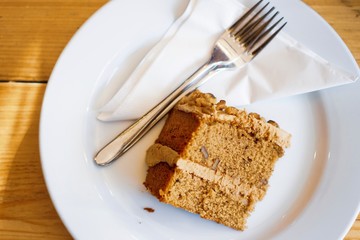 Cake on a white plate