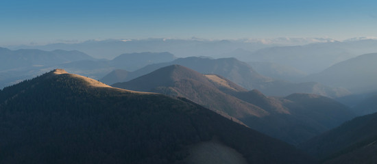 Mala Fatra mountain landscape view from Velky Rozsutec mountain, Slovak Republic