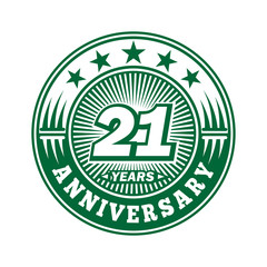 Fototapeta premium 21 years logo. Twenty-one years anniversary celebration logo design. Vector and illustration.
