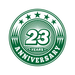 23 years logo. Twenty-three years anniversary celebration logo design. Vector and illustration.