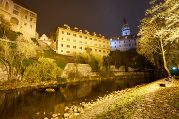 Fototapeta na wymiar Cesky Krumlov/Czech Republic - November 24 2019: Cesky Krumlov Castle is famous destination and UNESCO listed site in Czech Republic 
