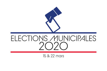 France Election. General election. Municipal election. French colors. Text: Municipal election (in French).