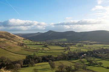 A view across the Hope valley towards Lose Hill in the Peak District, Derbyshire
