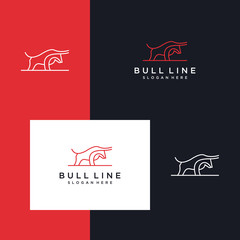 minimalist bull with a line style design