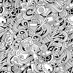 Cartoon hand-drawn doodles on the subject of Design seamless pattern