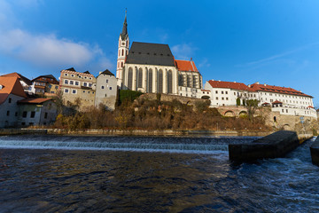 Fototapeta premium View of St. Vitus church in Cesky Krumlov 