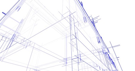 house  architectural drawing 3d illustration