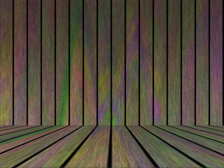 room with brick wall and wooden floor