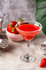 Strawberry Margarita cocktail in glass