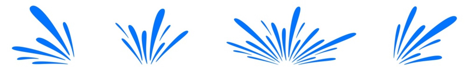 Water Splash Icon Blue | Splashes | Droplets Symbol | Splashing Logo | Liquid Motion Sign | Isolated | Variations