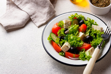 Traditional Greek salad with feta