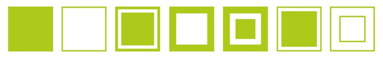 Square Icon Green Eco | Squares | Foursquare Symbol | Frame Logo | Button Sign | Isolated | Variations
