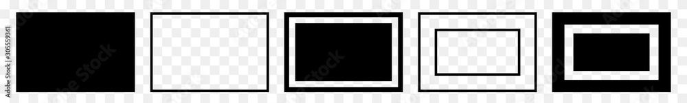 Canvas Prints rectangle icon black | label rectangles | box symbol | frame logo | emblem sign | isolated transpare
