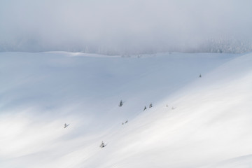 Alpine landscape in winter time.