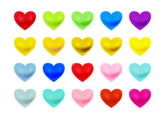 Beautiful multi coloured heart collection.