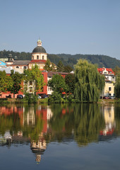 Castle pond in Decin. Czech Republic