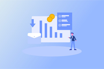 Business corruption illustration concept for web landing page template, banner, flyer and presentation