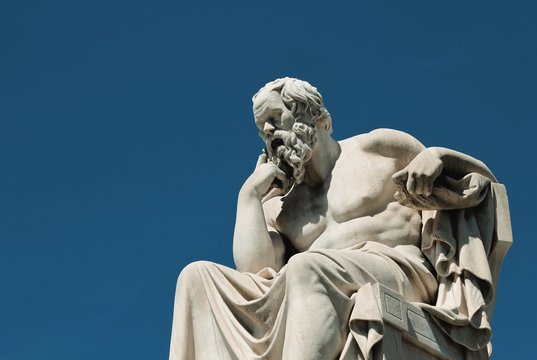 Naklejki Statue of the ancient Greek philosopher Socrates in Athens, Greece.