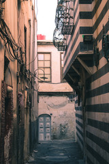 Old stones lane in ancient City of Damascus (Syrian Arab Republic) after war ended in 23.11.2019