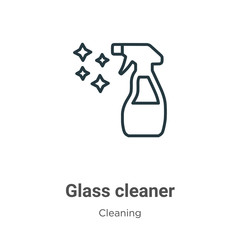Glass cleaner outline vector icon. Thin line black glass cleaner icon, flat vector simple element illustration from editable cleaning concept isolated on white background