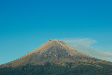 Active Popocatepetl volcano in Mexico,fumarole