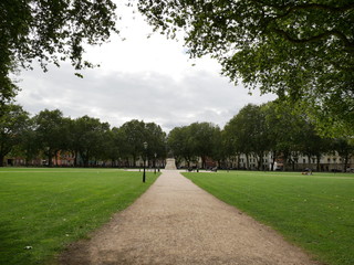 Fototapeta na wymiar Large Green Park in Bristol, England. 