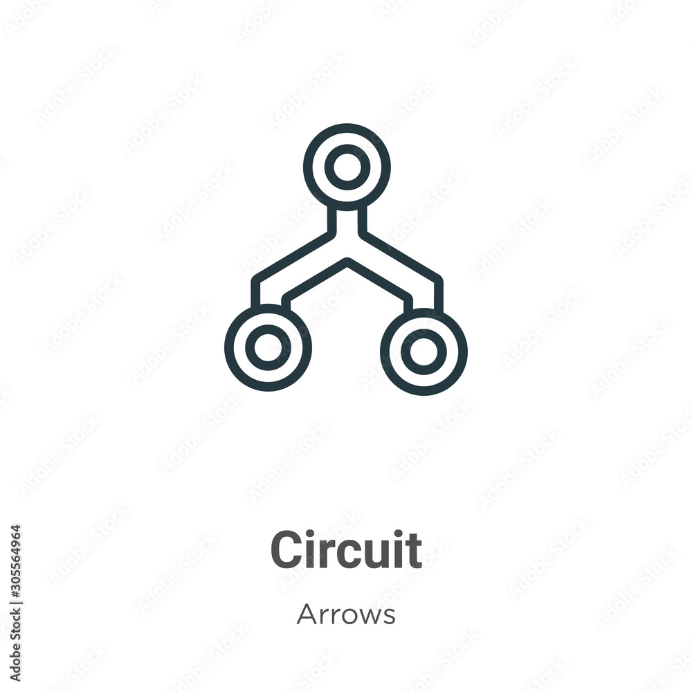 Poster circuit outline vector icon. thin line black circuit icon, flat vector simple element illustration f