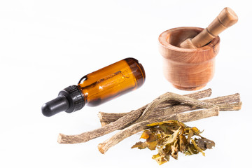 Valerian drops, twigs and leaves - Valeriana officinalis