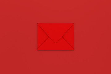 Red package with red background, festive theme, 3d rendering