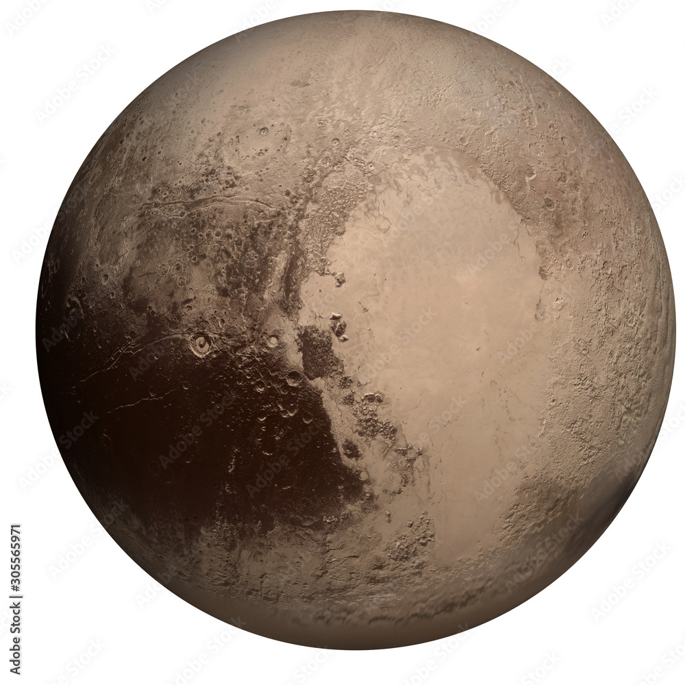 Canvas Prints planet pluto of solar system isolated on white. science fiction concept. elements of this image were