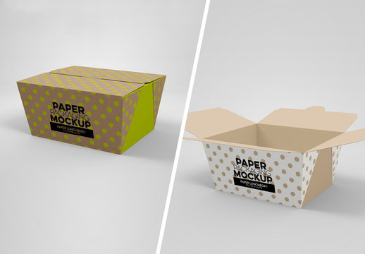Small Paper Lunchbox Mockup