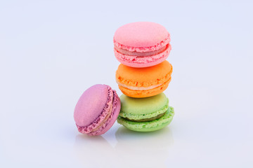 Sweet colourful macaroons or macaron.