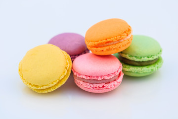Sweet colourful macaroons or macaron.