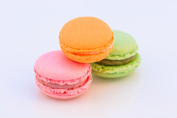 Sweet colourful macaroons or macaron.