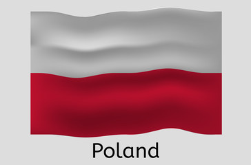Polish flag icon, Poland country flag vector illustration
