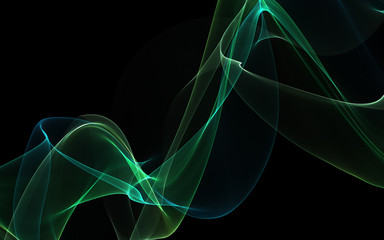 Dark abstract background with a glowing abstract waves