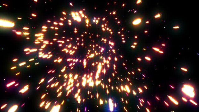 Beautiful firework on black background. Fast motion energy explosion. Blast wave. 4k