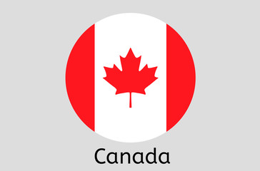 Canadian flag icon, Canada country flag vector illustration
