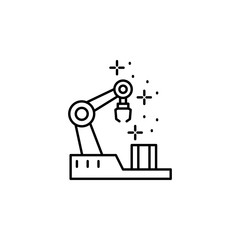 Robot arm, box icon. Element of Robotic icon.