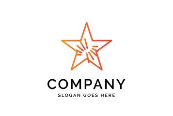 Modern abstract star flat illustration logo vector template